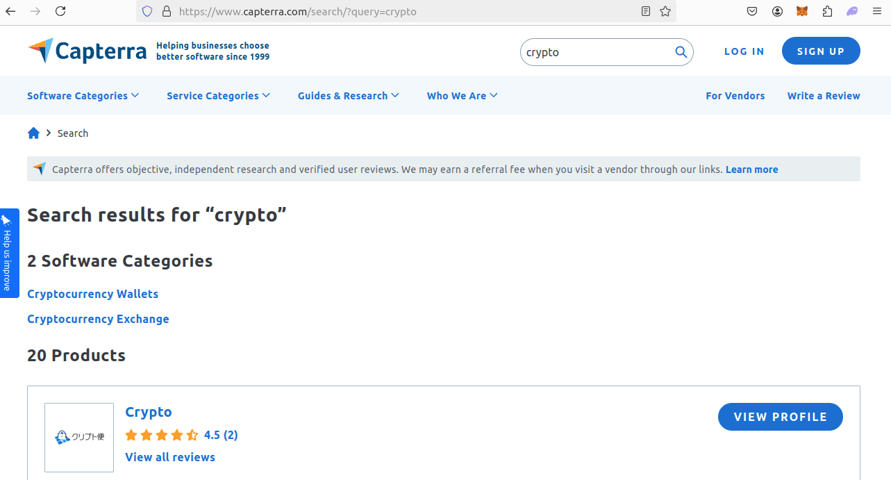 Capterra Search Results for Crypto
