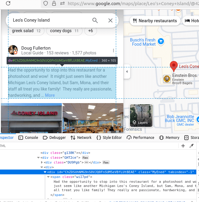 Business HTML Inspection