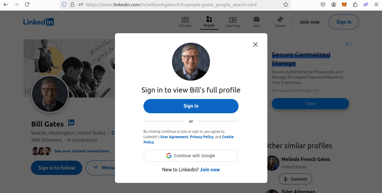 Bill Gates LinkedIn Profile