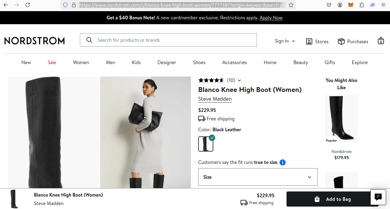 Nordstrom Product Page