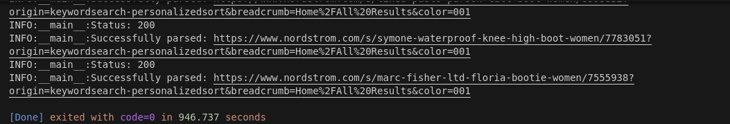 Scraper Performance Results Terminal