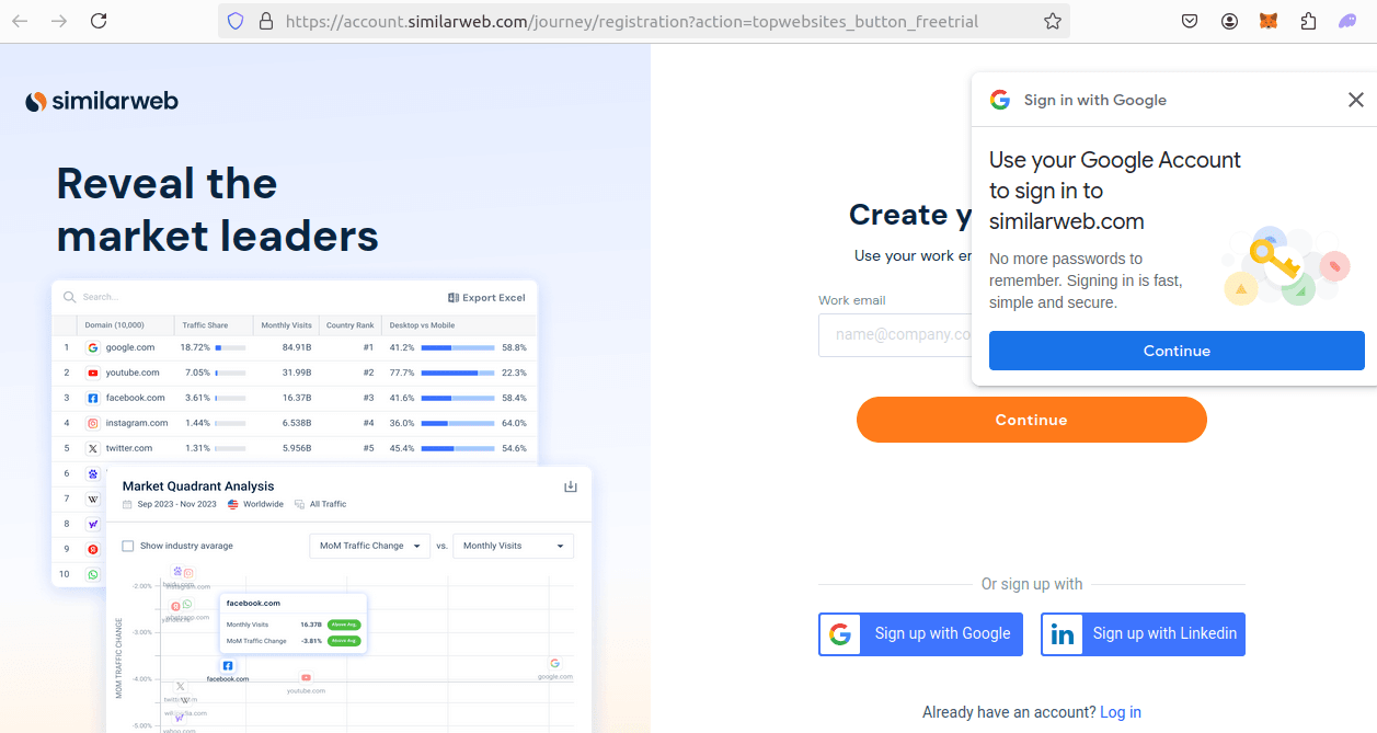 SimilarWeb Free Trial