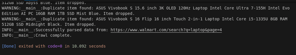 Crawler Performance Terminal