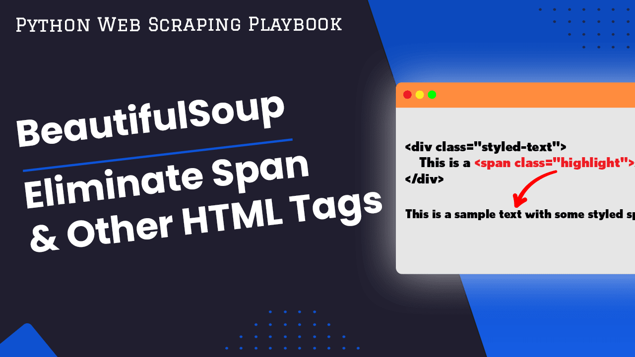 Python BeautifulSoup - Eliminate Span & Other HTML Tags With BeautifulSoup