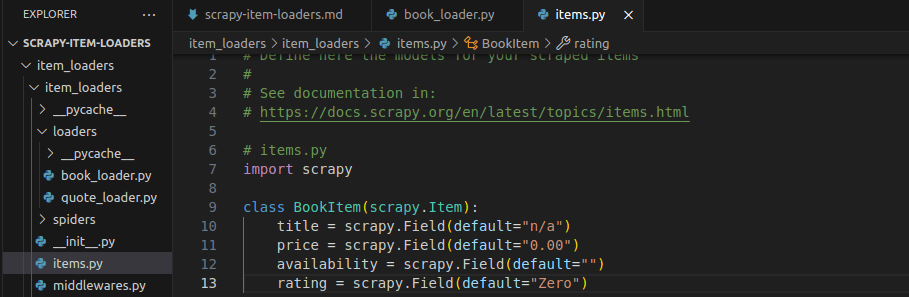 Creating a BookItem