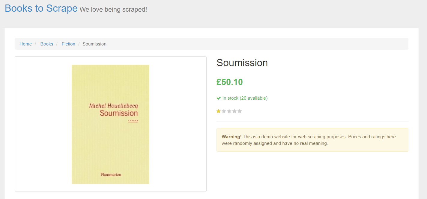 Soumission Book Details in HTML