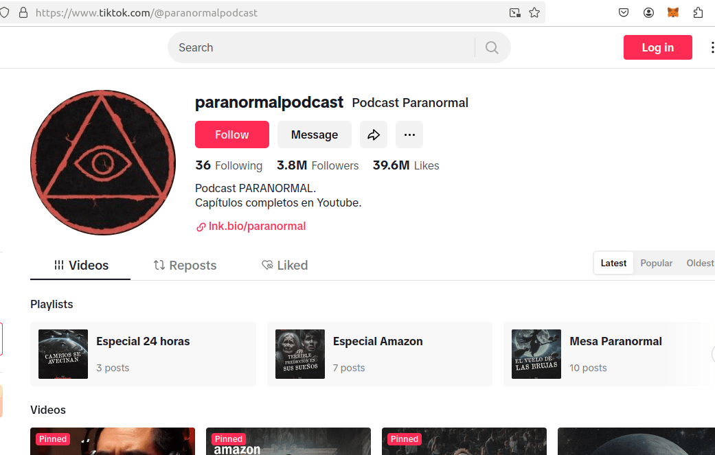 TikTok Channel Page