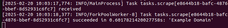 Celery Log Output