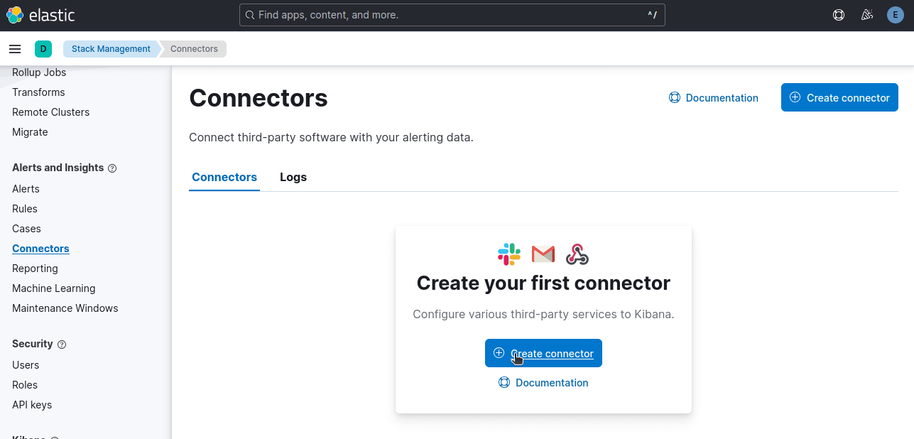 Web Scraping ELK Stack - Kibana Create Connector