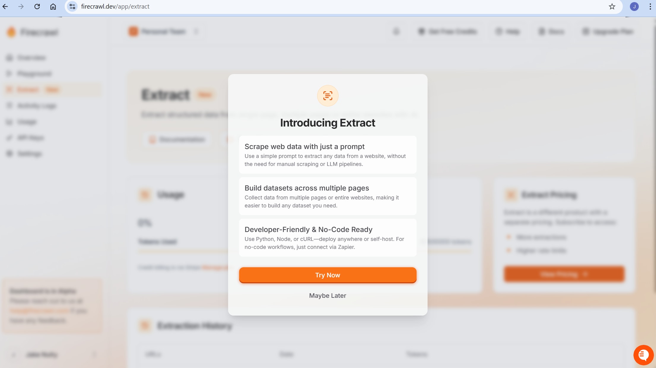 Firecrawl Extract Tool