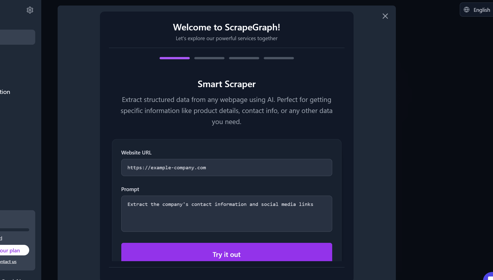 ScrapeGraphAI Dashboard