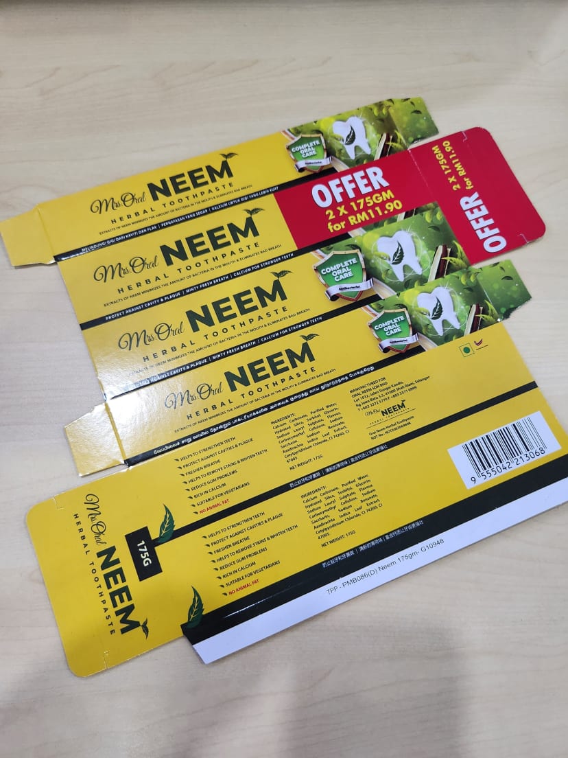 Toprint unit box packaging example