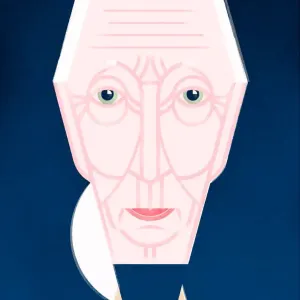 Graphic illustration of Jane Goodall. Illustration by Òscar Climent Ollet, Portrait,