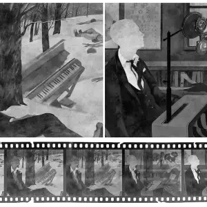 Graphic novel pages of Slaughterhouse-Five. Illustration by Igor Karash, Figurative, 