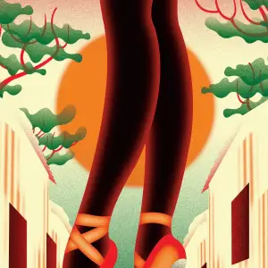 Illustration of a black woman, en pointe in ballet shoes.. Illustration by Neil Webb, Lifestyle, Figurative, 