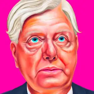 Illustration of US Senator Lindsey Graham. Illustration by Alison Berkey, Figurative, Portrait, 