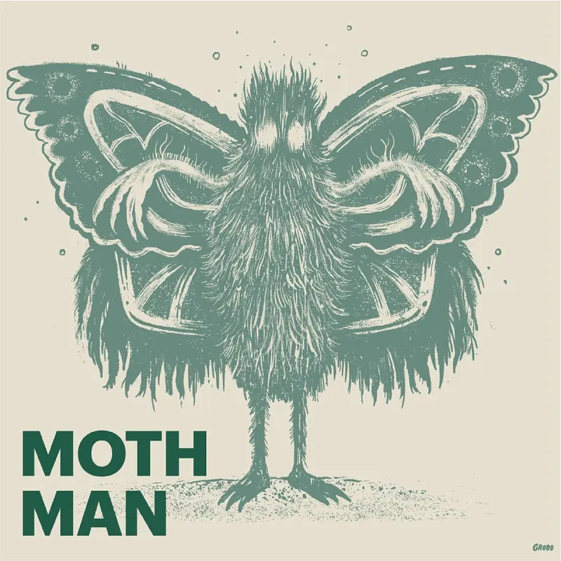 Illustration of Moth Man, a giant fuzzy moth. Illustration by Tyler Grobowsky, Fantasy, Whimsical,