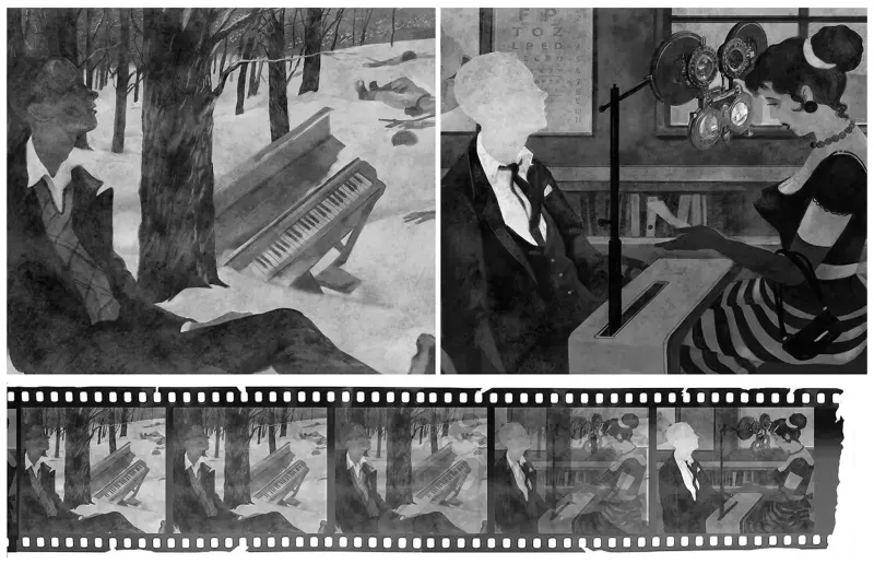 Graphic novel pages of Slaughterhouse-Five. Illustration by Igor Karash, Figurative, 