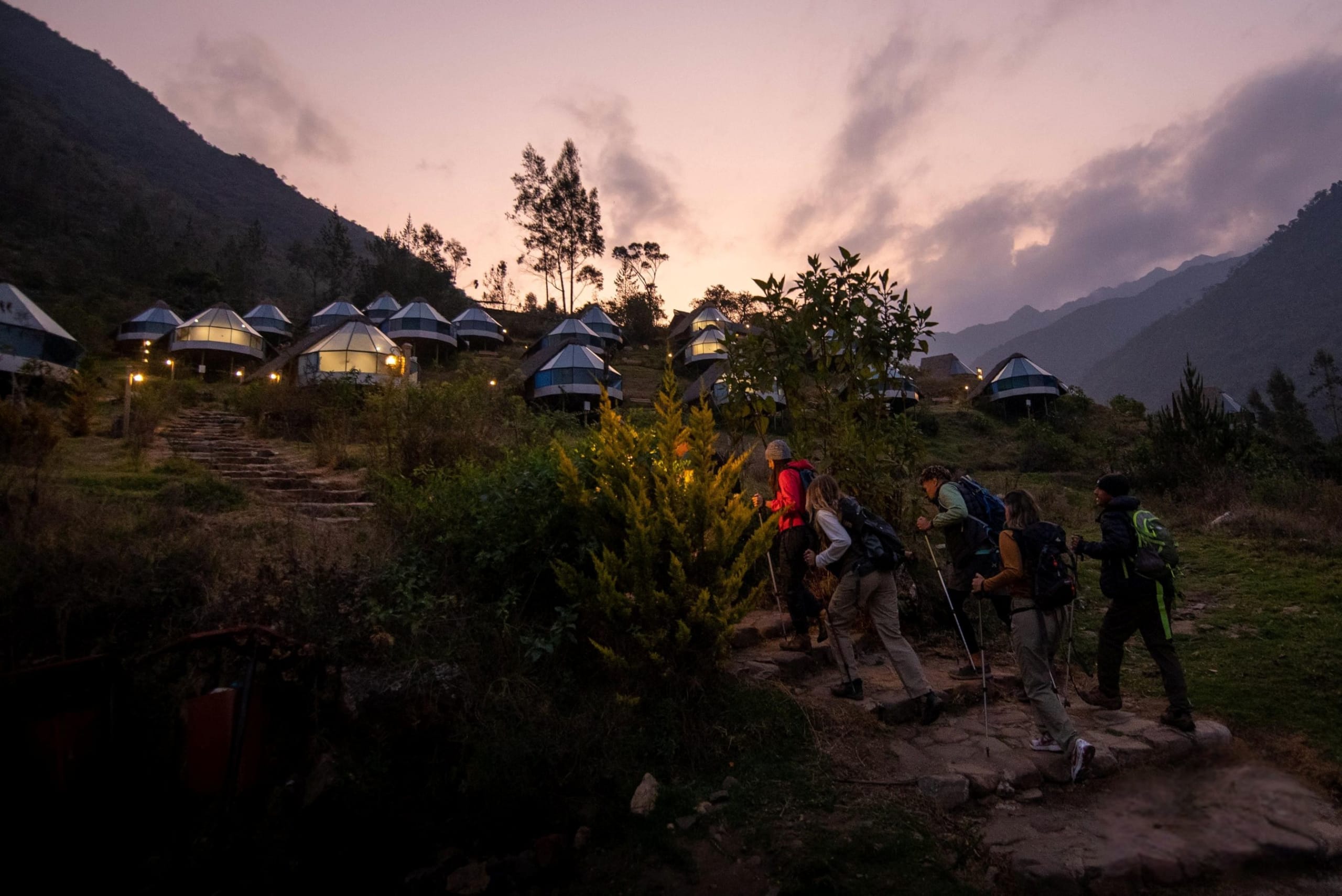Placeholder — trekkers on a mountain trail in Peru