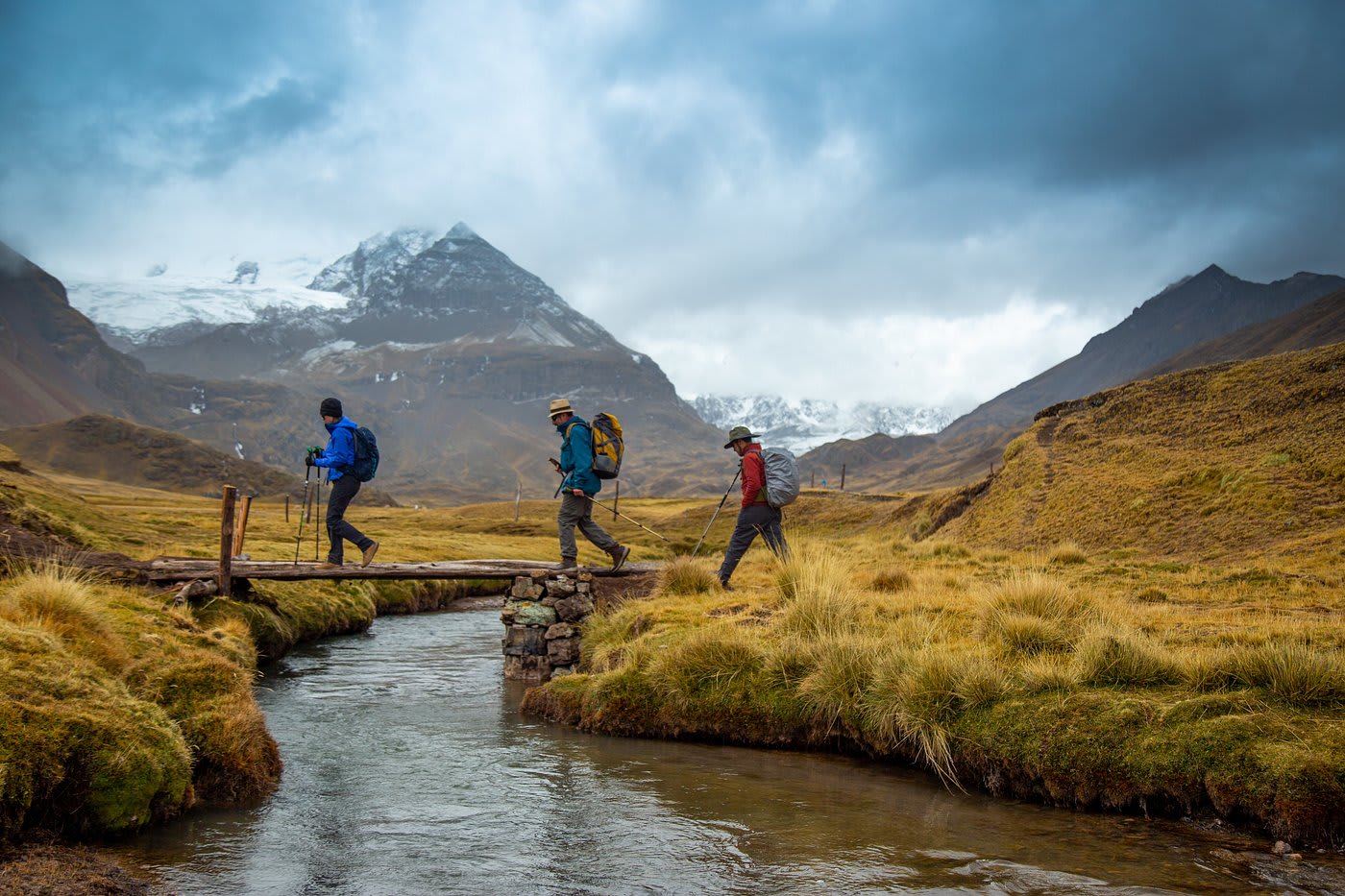 Placeholder — trekkers on a mountain trail in Peru