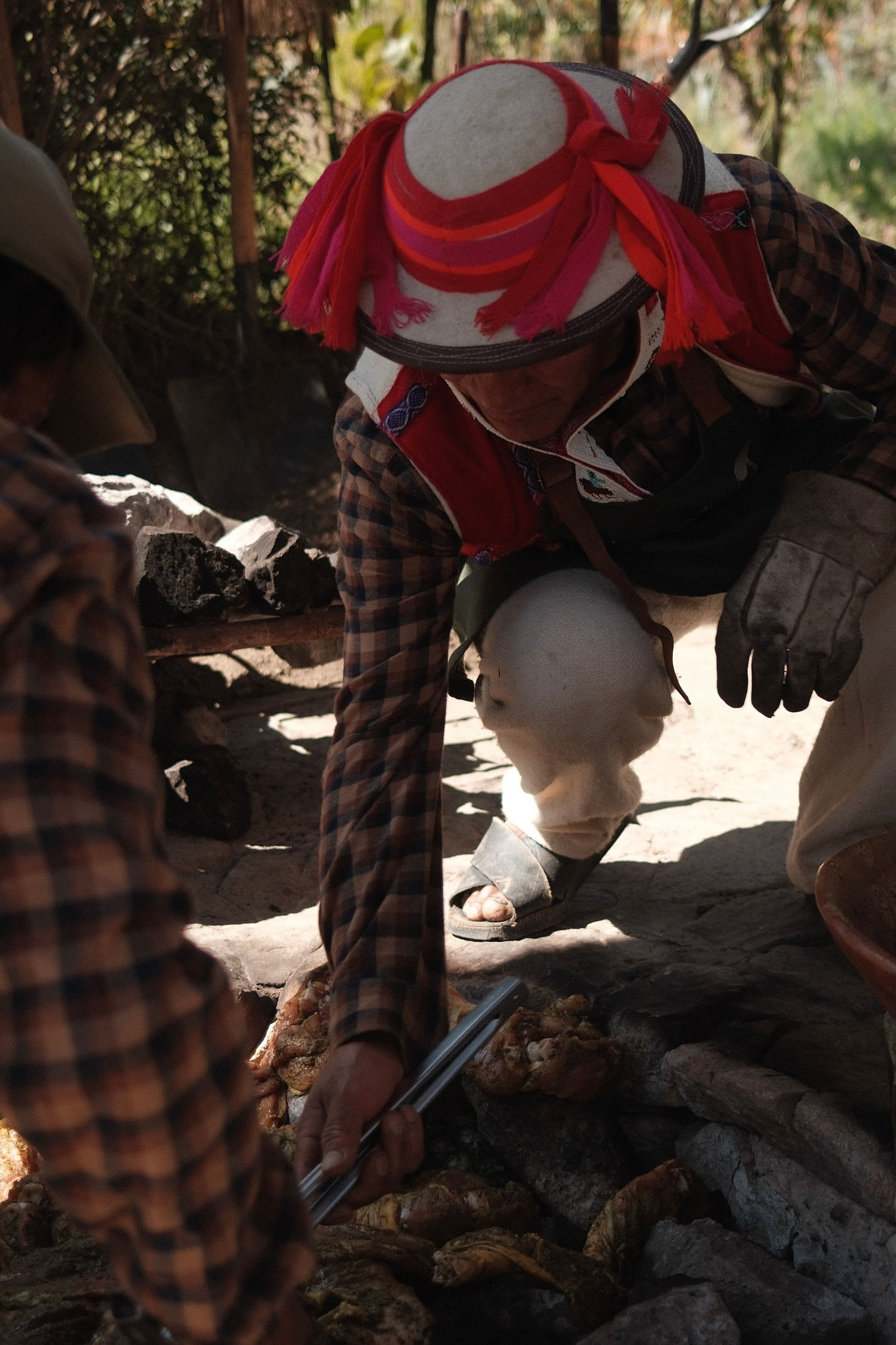 Traditional Pachamanca earth-oven feast in the Sacred Valley