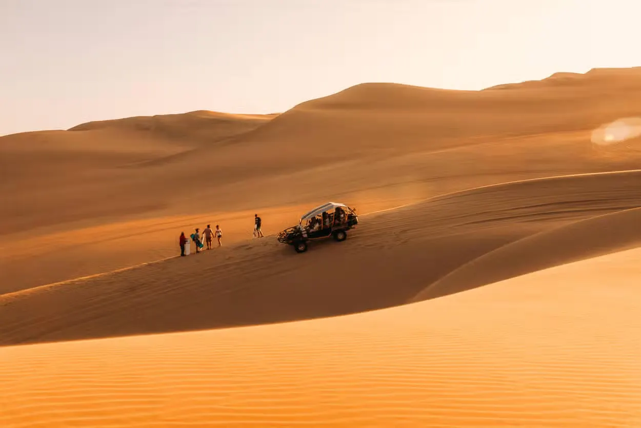 Huacachina oasis surrounded by sand dunes, Ica