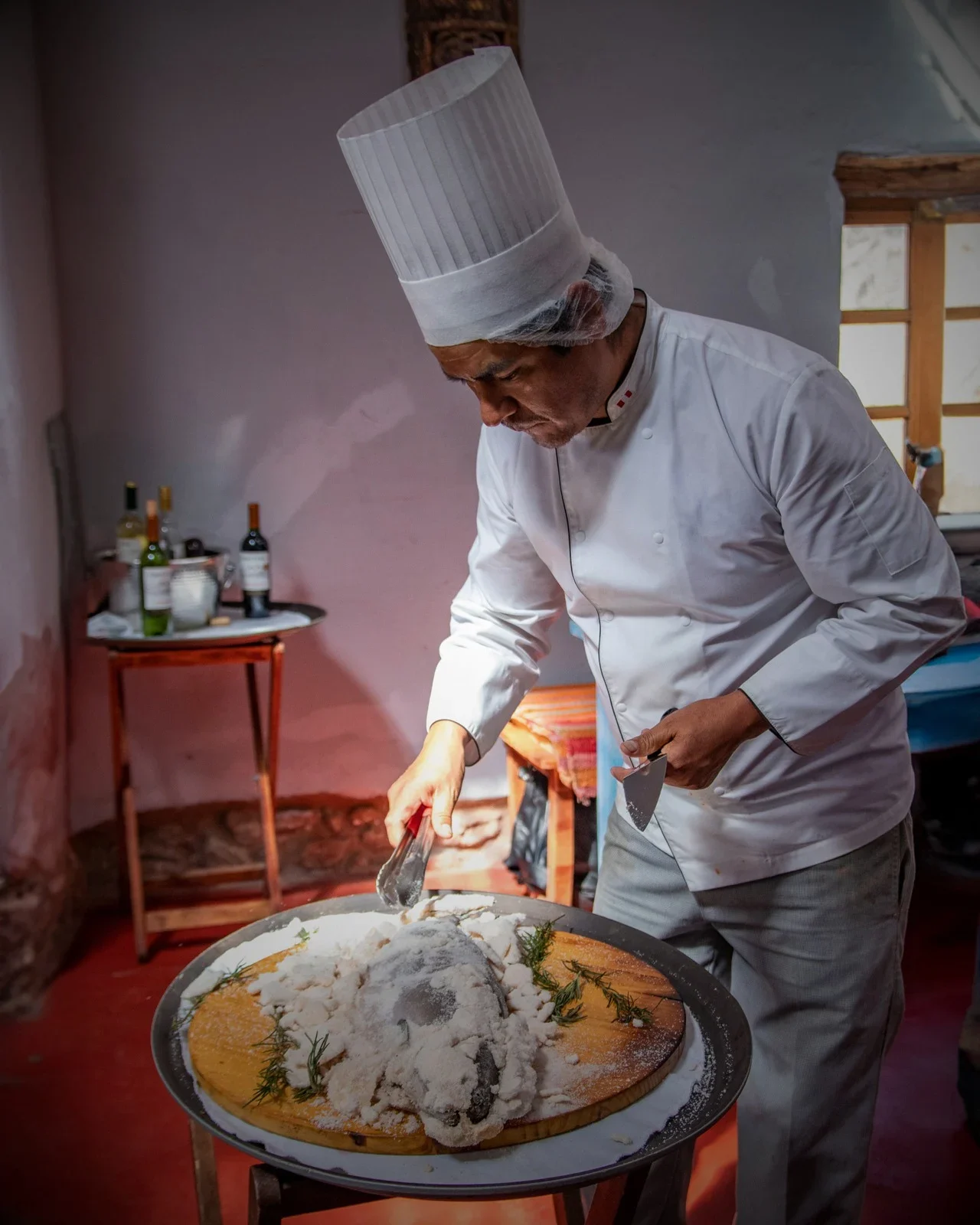 Traditional Peruvian ceviche plating