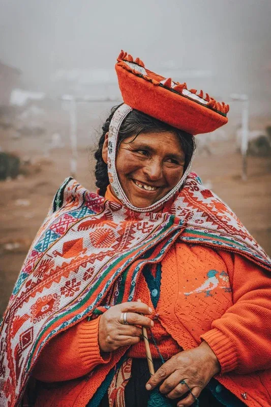 Quechua woman in traditional Andean dress