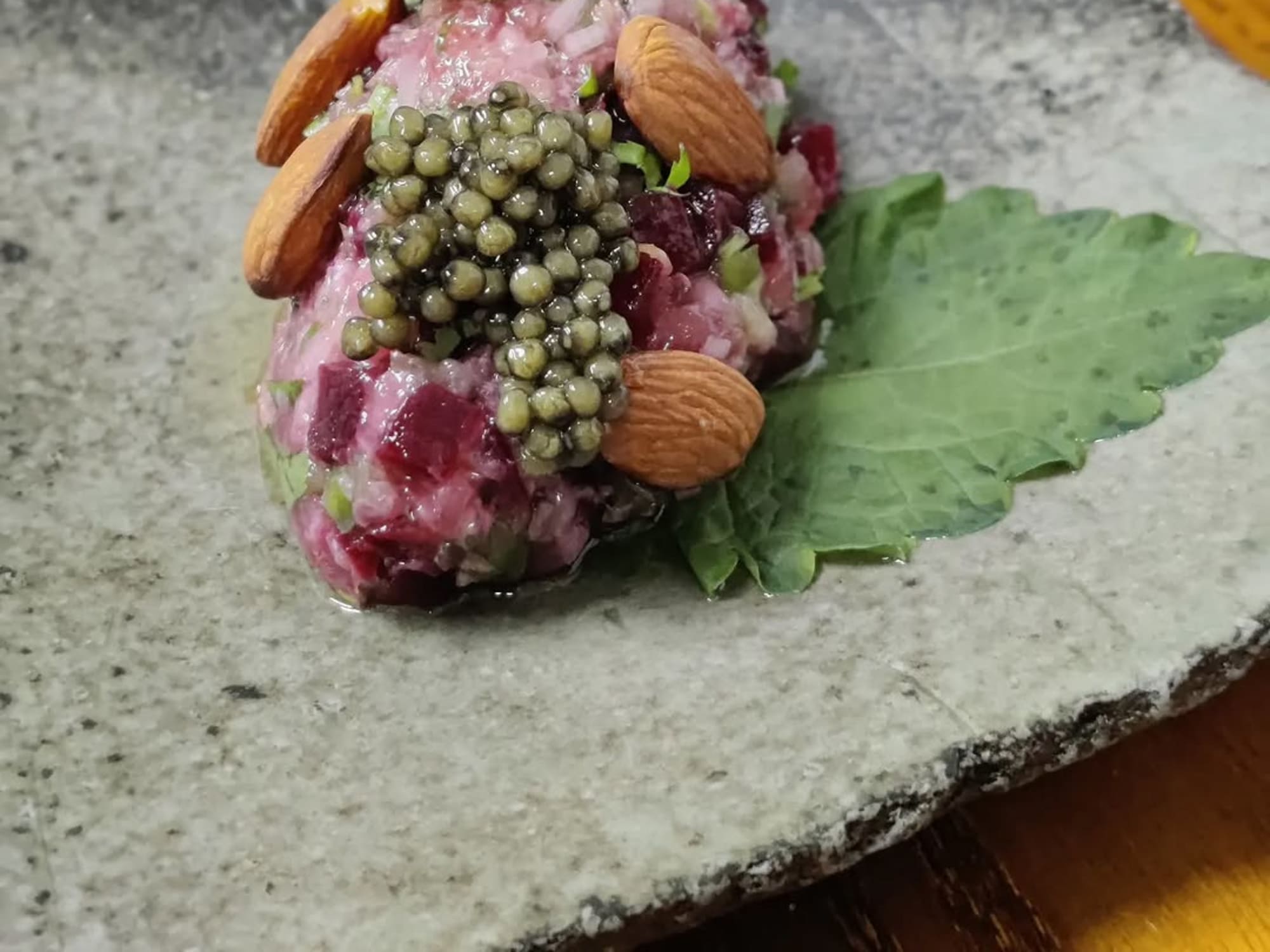 Plated tartare with caviar by Chef Yuval Litmanovich