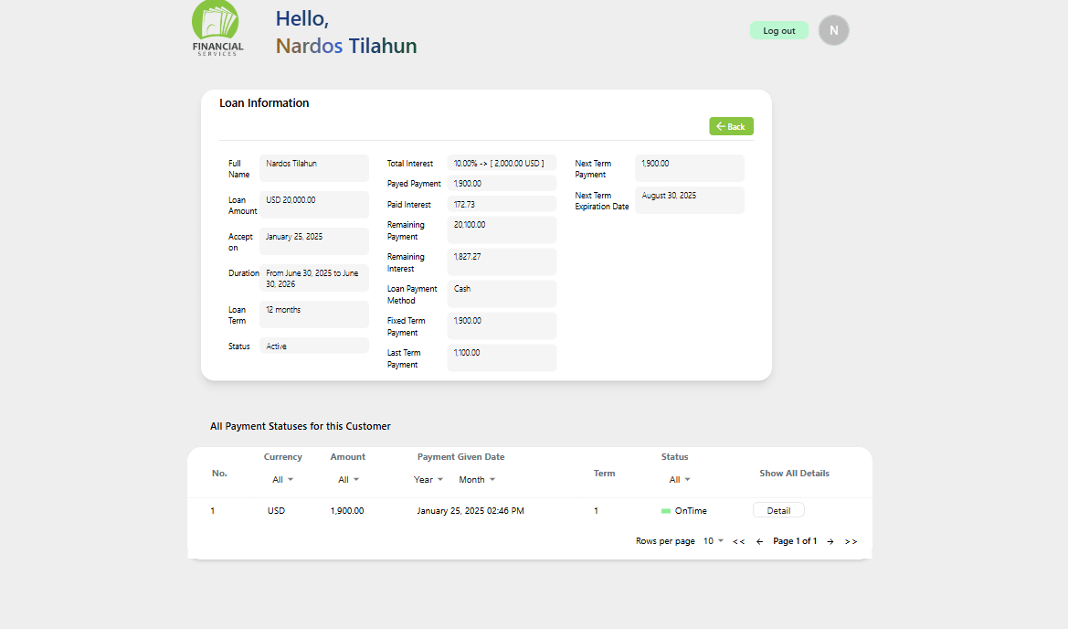 Loan Detail (Customer View)