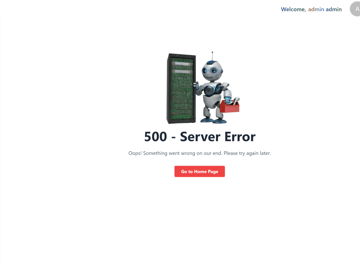 500 Server Error Page