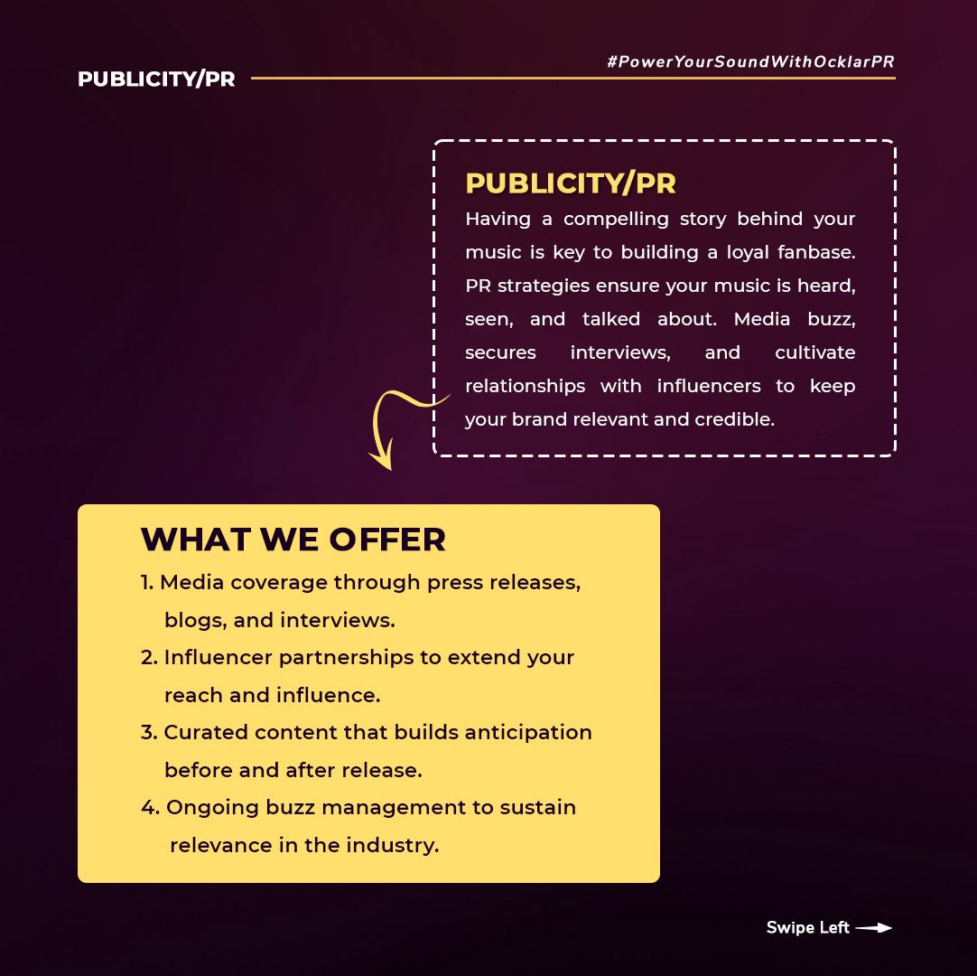 Pr and Publicity services by OCKLAR
