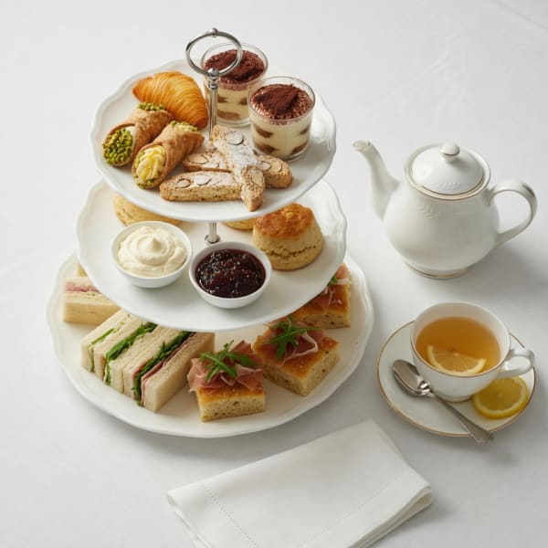 Afternoon tea served for the table