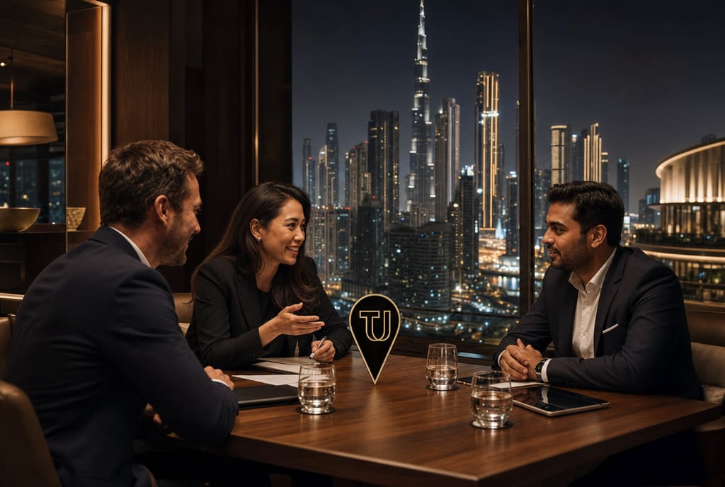 Business table at a Dubai restaurant