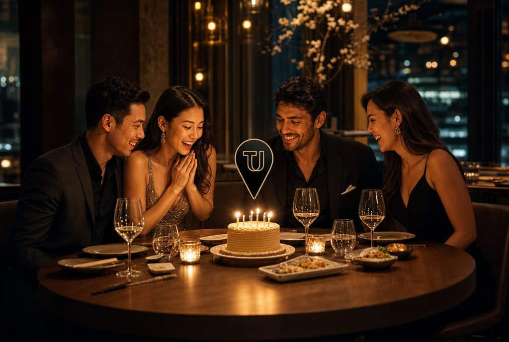 Celebrations table at a Dubai restaurant