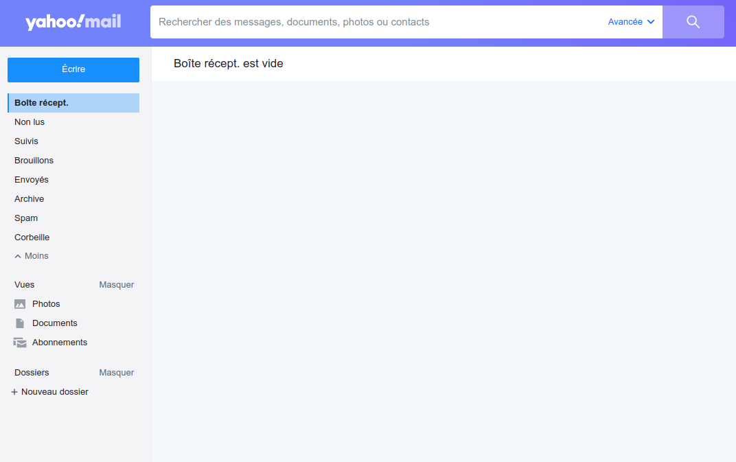 My empty Yahoo mailbox