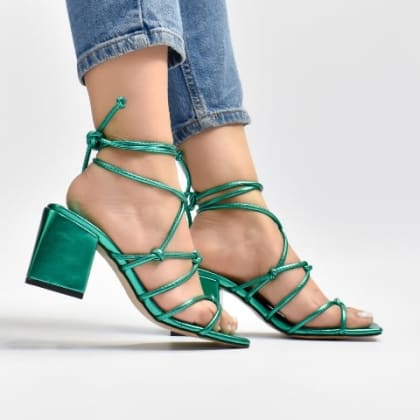 VL1979 Tacones con tiras de verano de medianos 8 cm