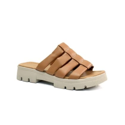 MY252 Sandalias de verano para dama sieña gruesa beige