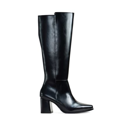 MA4570 Bota larga negra com tacon bajito muy cómodo 6 cm de alto