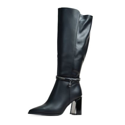 WL1303 Bota larga para dama con hebilla con brillos