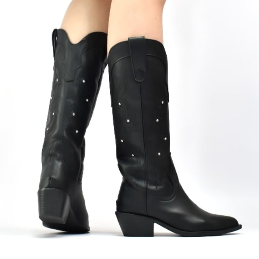 RU8700 Botas para dama vaquera con brillos