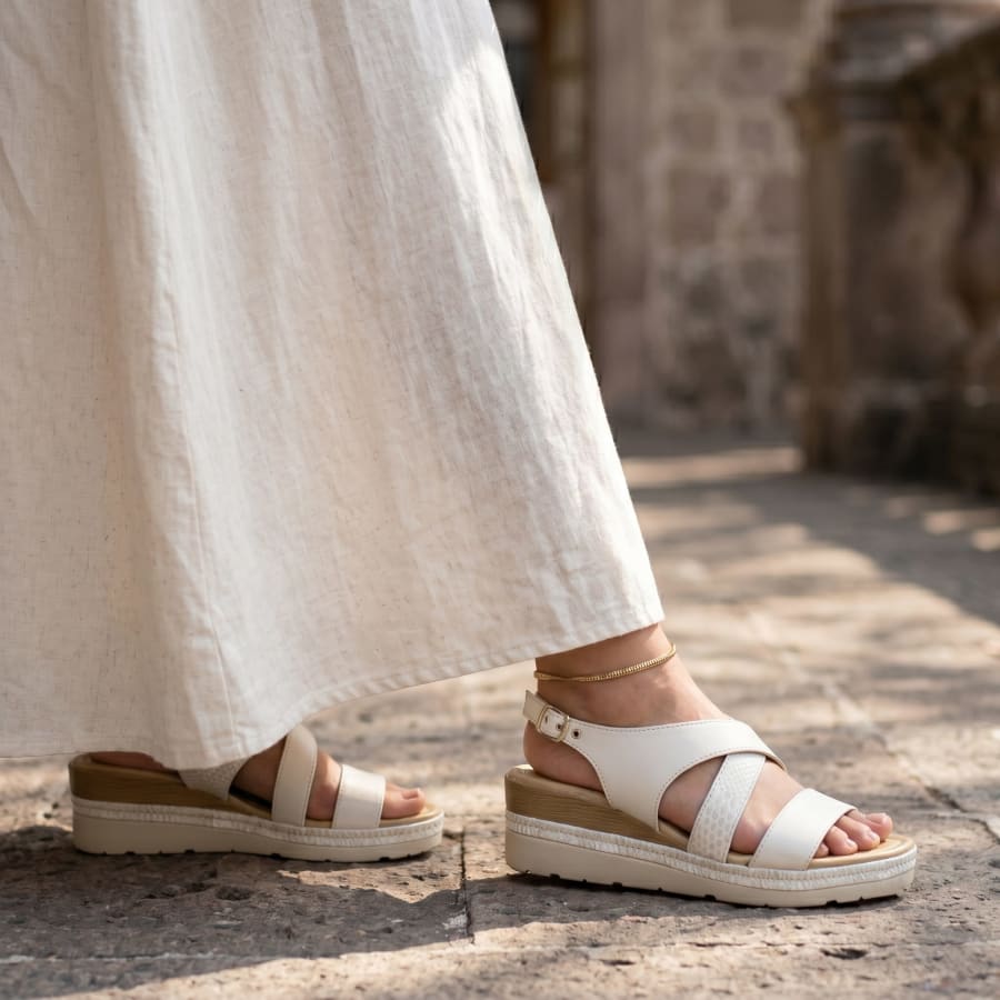 DD67081 Sandalia de plataforma bajita corrida