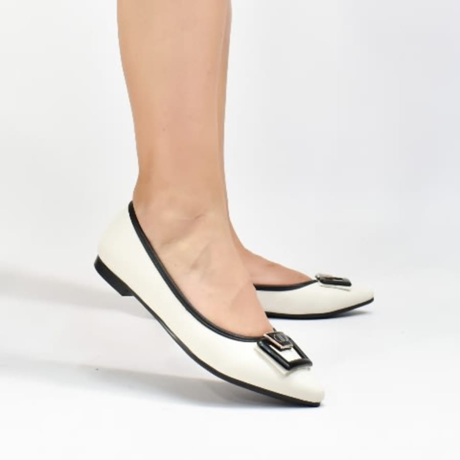 IN6909 Flats para dama con hebilla y ribete