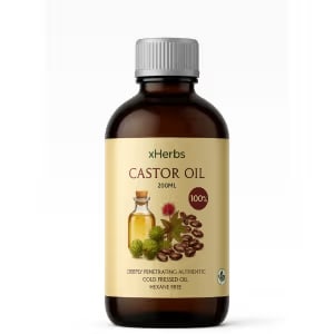 Cold-pressed Castor oil in a Dark Glass Bottle – 200ml — on xHerbs Store Nigeria