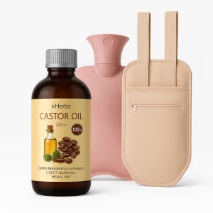 Complete Castor Oil Therapy Bundle: Oil, Wrap & Hot Water Bag — on xHerbs Store Nigeria