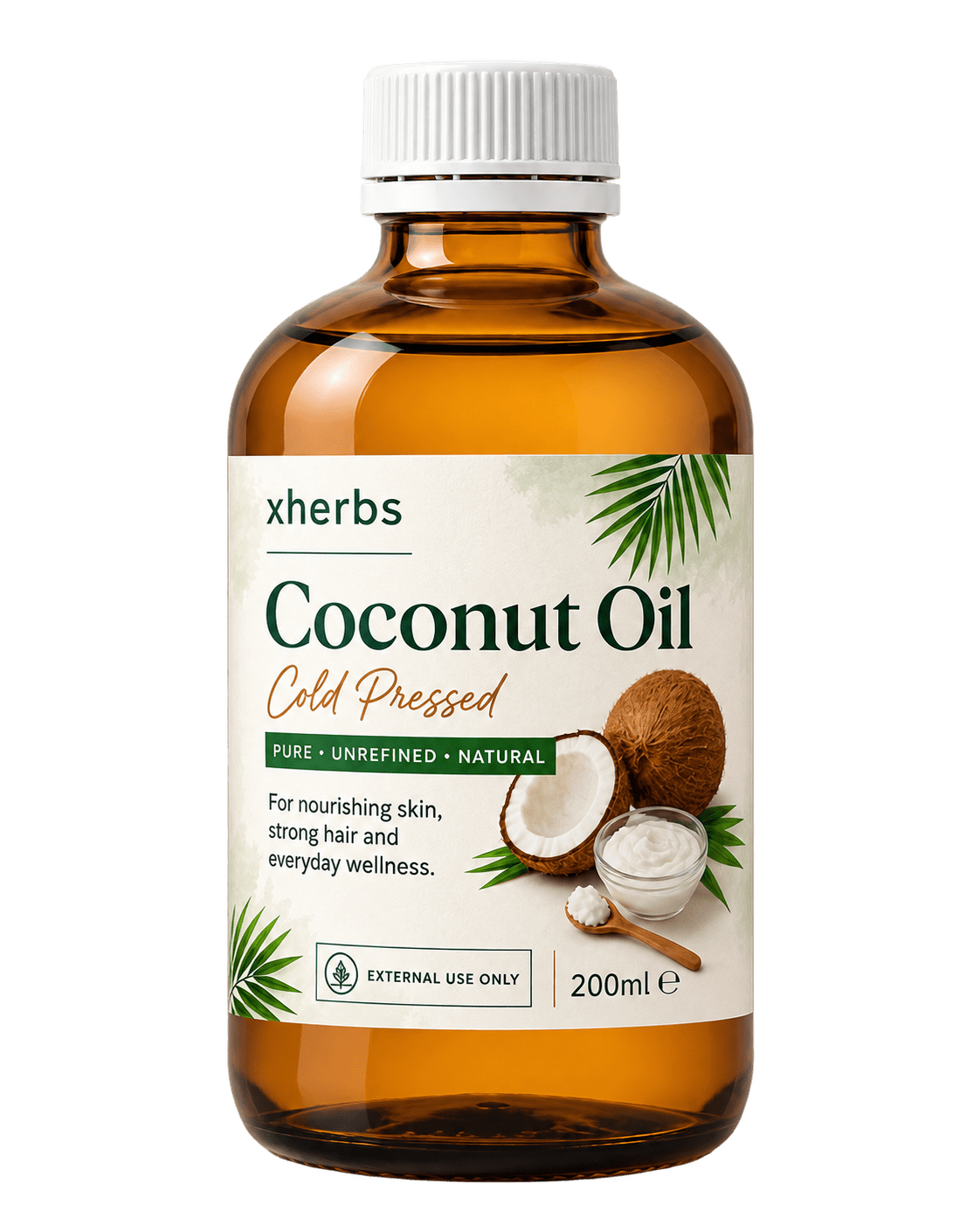 Cold-Pressed Coconut Oil 200ml — Adin Agbon — on xHerbs Store Nigeria