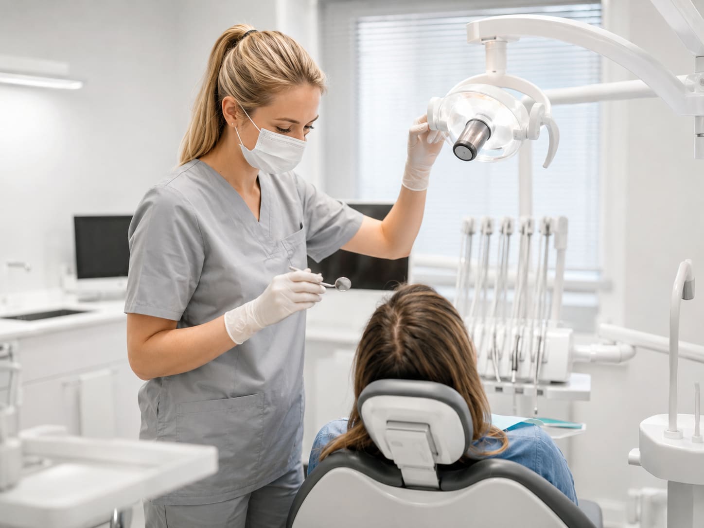 AI-genererad bild: Tandläkare och patient, AIgenererad bild