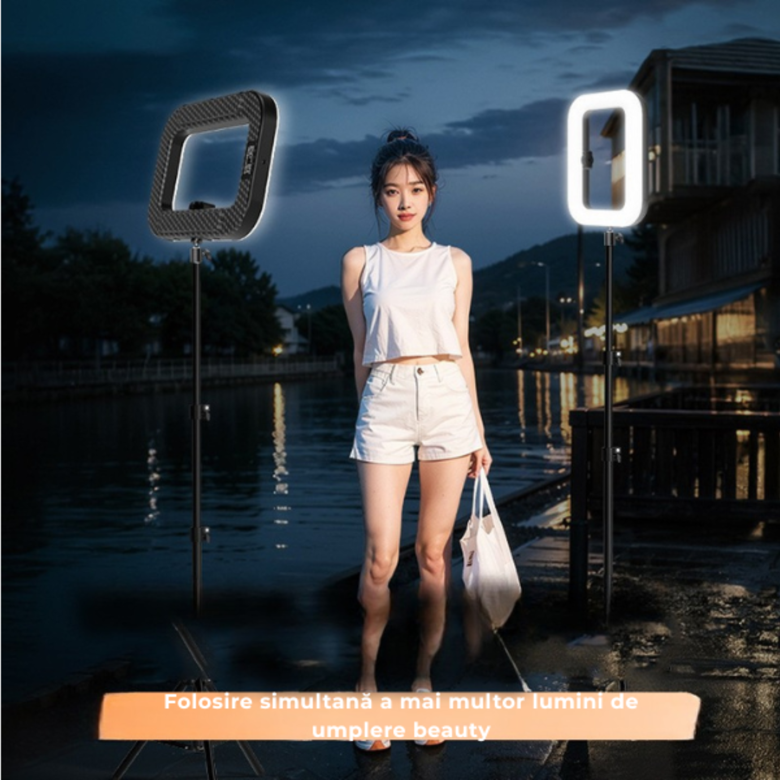 Ring Light cu alimentare USB si carcasa rezistenta la apa si trepied robust