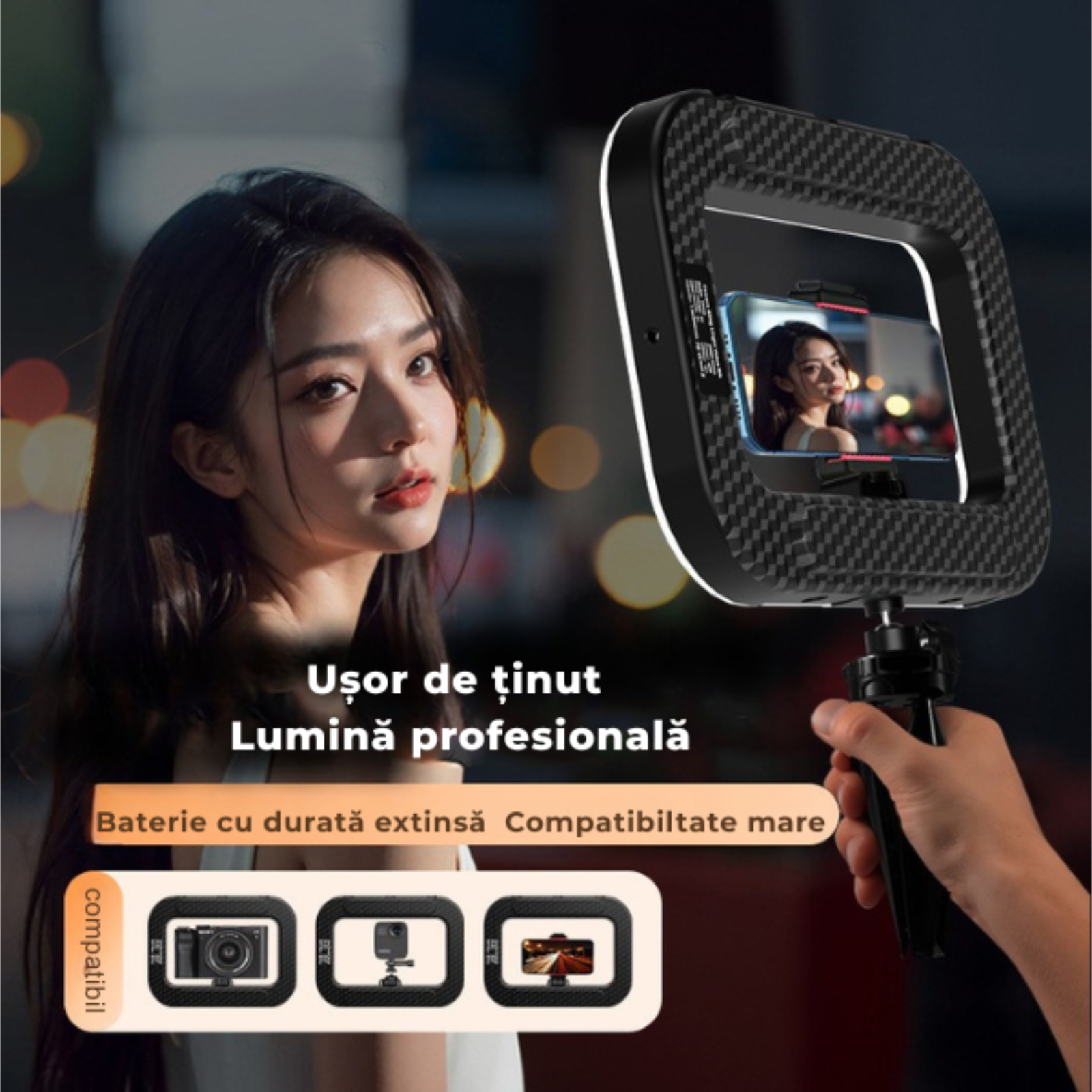 Prezentare generala Ring Light LED Profesional Portabil