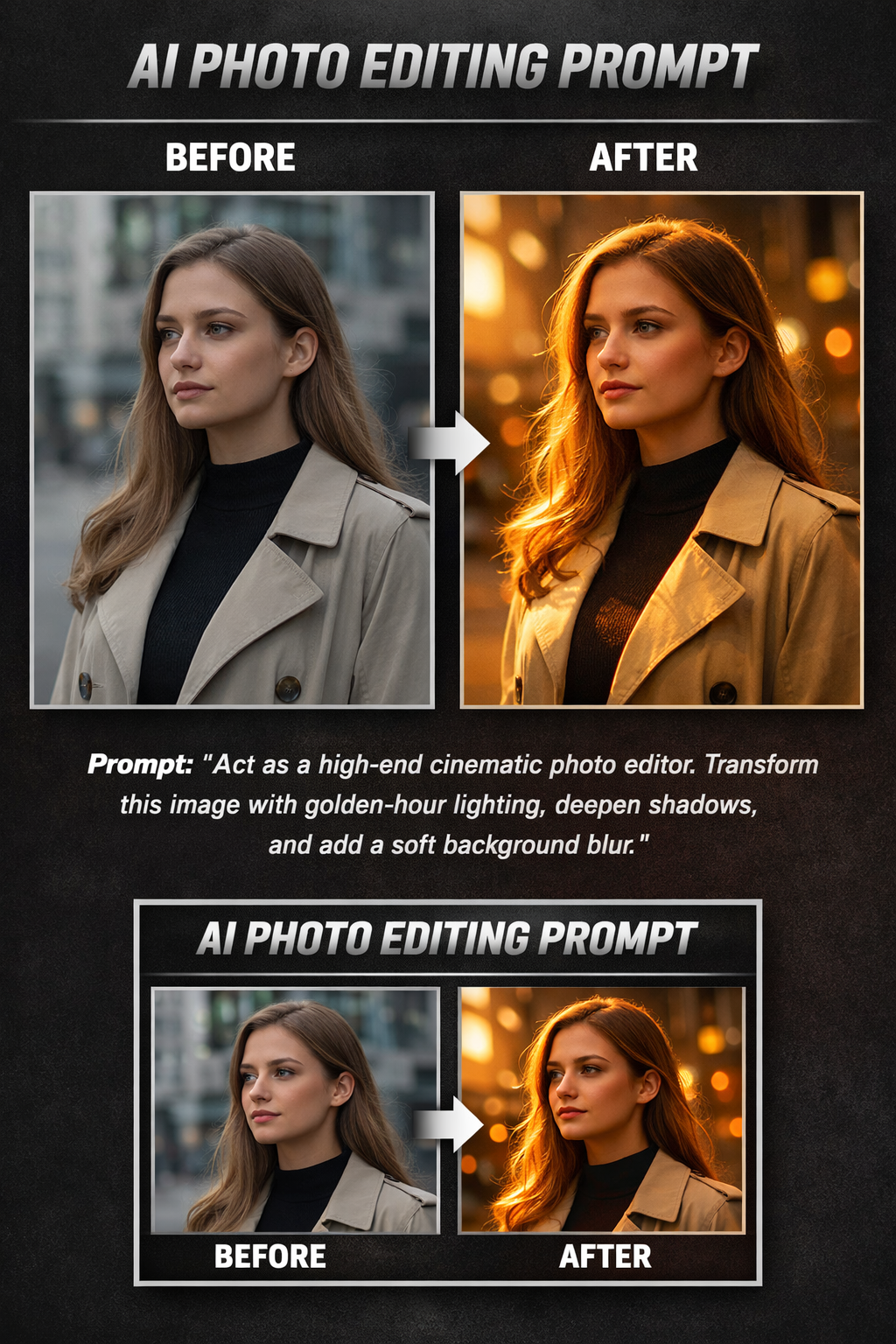 AI Photo Editing Prompt That Turns Ordinary Photos Into Cinematic Visuals